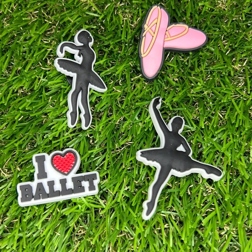 NEW - 4 Ballet Shoe Charms Crocs